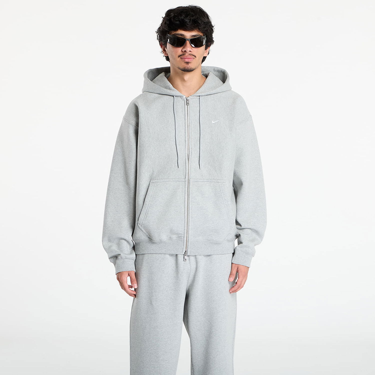 Суитчър Nike Solo Swoosh Full-Zip Fleece Hoodie Сиво | HV1084-063, 0