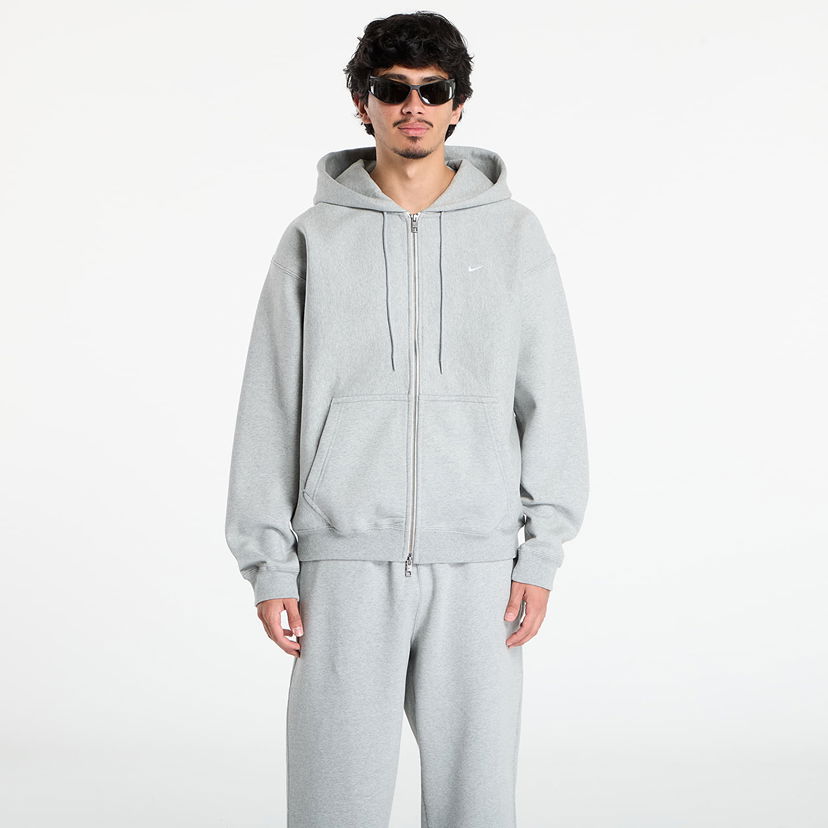 Суитчър Nike Solo Swoosh Full-Zip Fleece Hoodie Сиво | HV1084-063