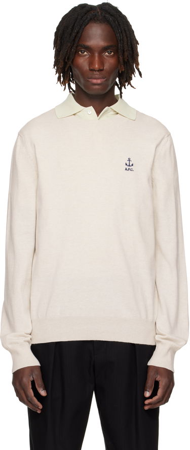 Пуловер A.P.C. A.P.C. Gabin Anchor Logo Knit Sweater Бежово | COGDK-H23412, 0