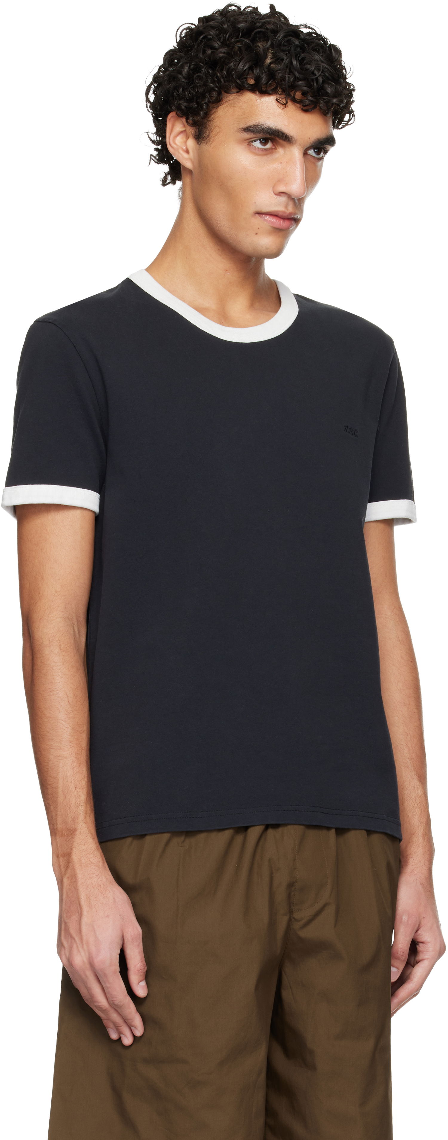 Тениска A.P.C. A.P.C. Contrast Trim T-shirt Черно | COHBQ-H26529, 1