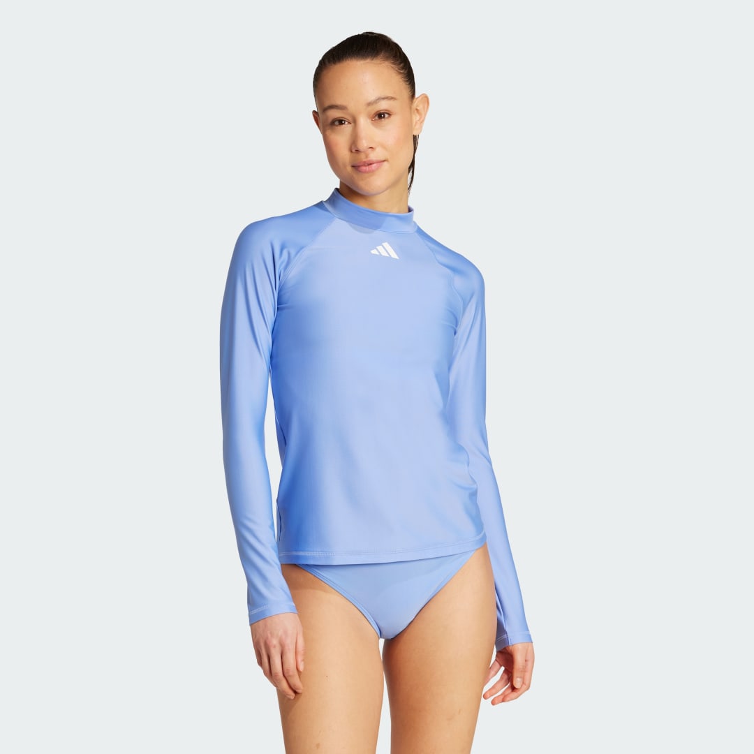 Бански adidas Performance Long Sleeve Swim Tee Синьо | JN3607, 0