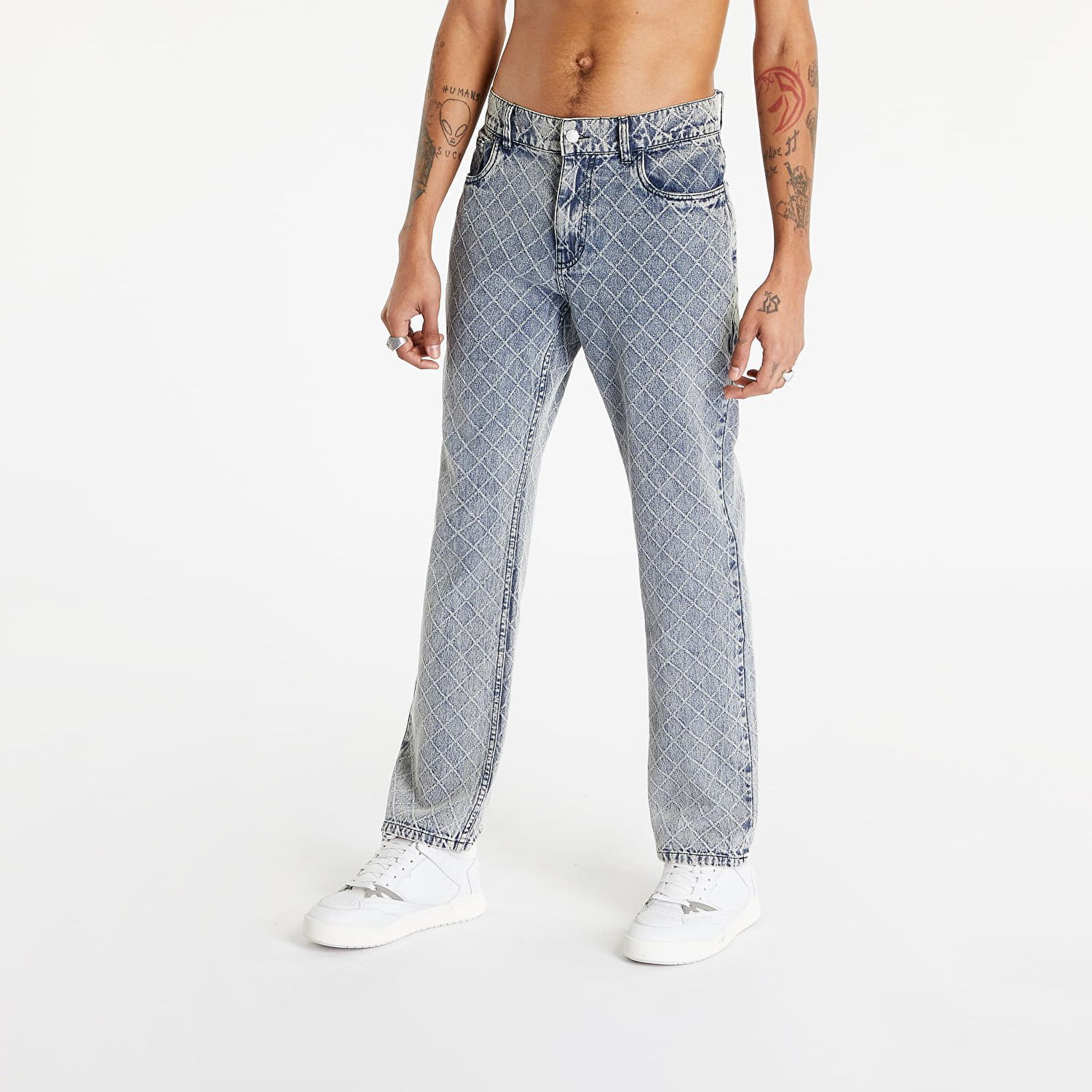 Дънки Pleasures Ingress 5 Pocket Denim Washed Синьо | P23SP036 INDIGO, 1