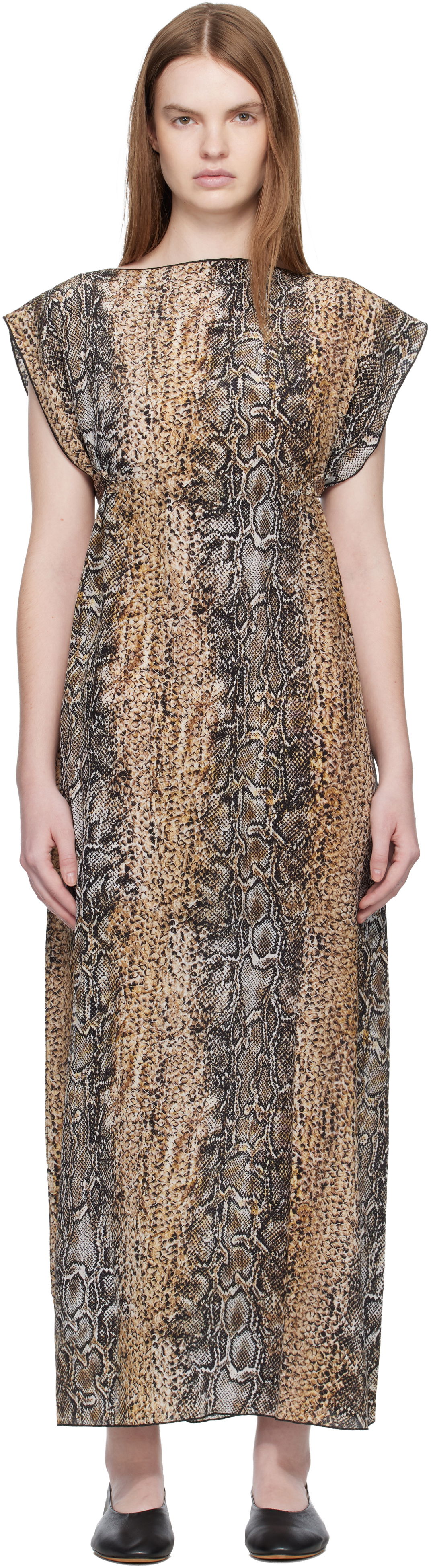 Pокля Baserange Rema Snakeskin Print Maxi Dress Многоцветен | DRRE-SC-WI25, 0