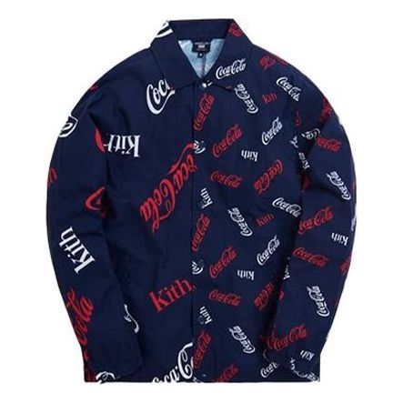 Яке KITH KITH x Coca-Cola x Mitchell & Ness Coaches Jacket Синьо | MNBFJKKM19024-BLUE