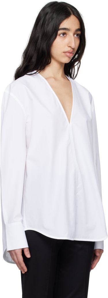 Риза TOTEME TOTEME V-Neck Shirt Бяло | 252-WRT0503-FB0119, 1
