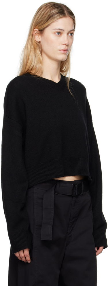 Пуловер Loulou de Saison Loulou de Saison Anzor Cropped V-Neck Sweater Сиво | ANZOR, 4