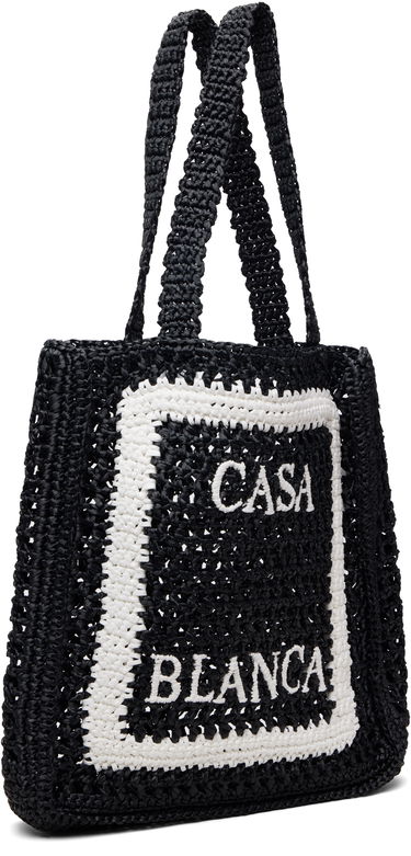 Голяма пазарска чанта Casablanca Casablanca Raffia Tote Черно | A-SP26-BAG-175-02, 1