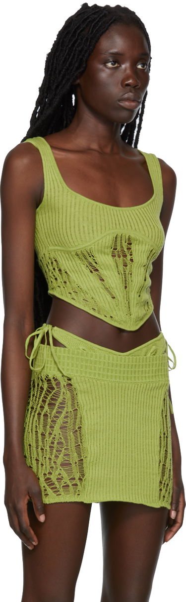 Комплект GUIZIO Guizio Knitted Tank Top and Mini Skirt Set Зелено | CLB 1, 1