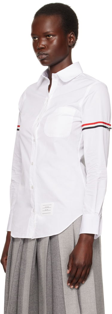 Риза Thom Browne Oxford Classic Round Collar Shirt With Long Sleeves Бяло | FLL019E-03113, 3
