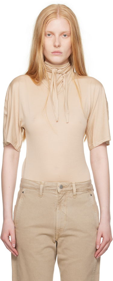 Тениска LEMAIRE Lemaire Short Sleeve Foulard T-Shirt Бежово | TO1337 LJ1011, 0