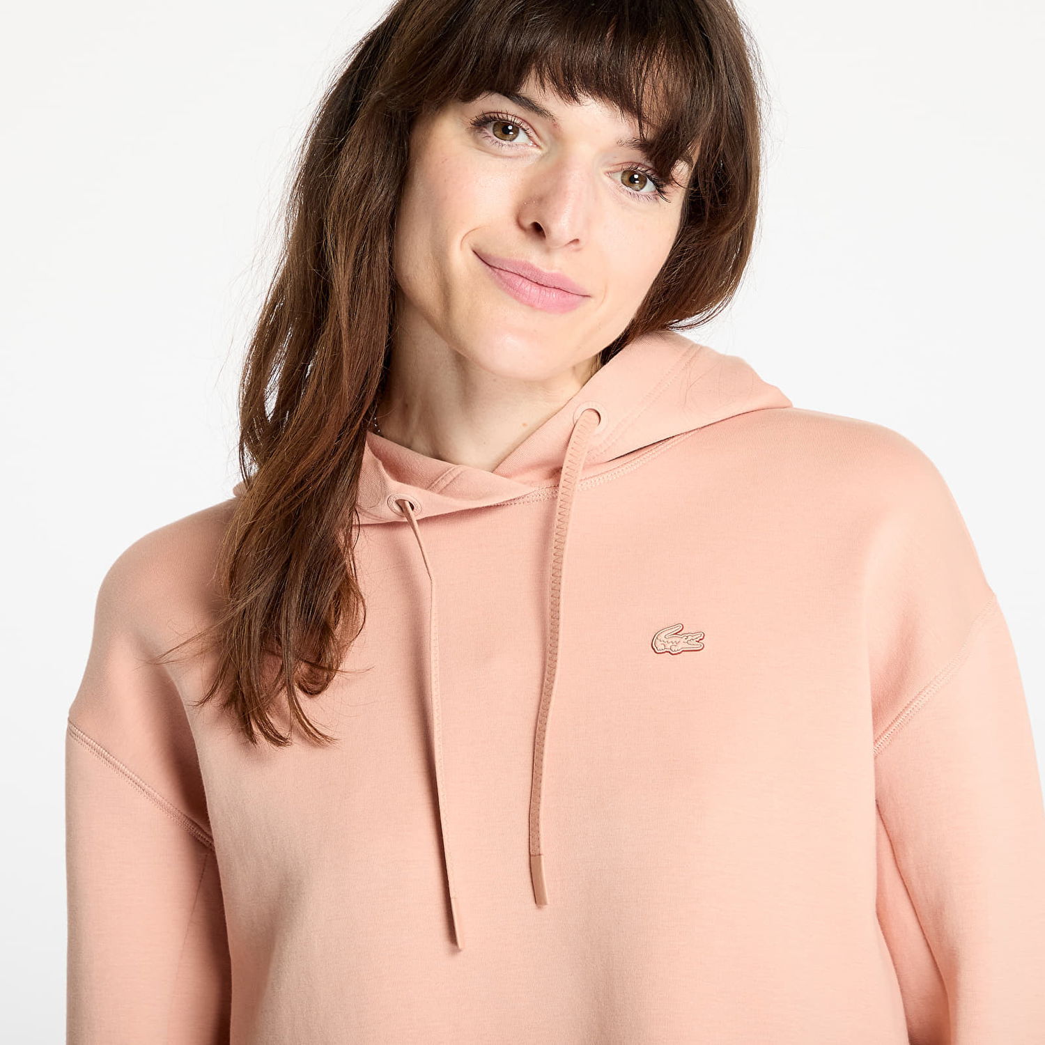 Суитчър Lacoste LACOSTE Double Face Cropped Hoodie Розово | SF0281 ZIH, 1