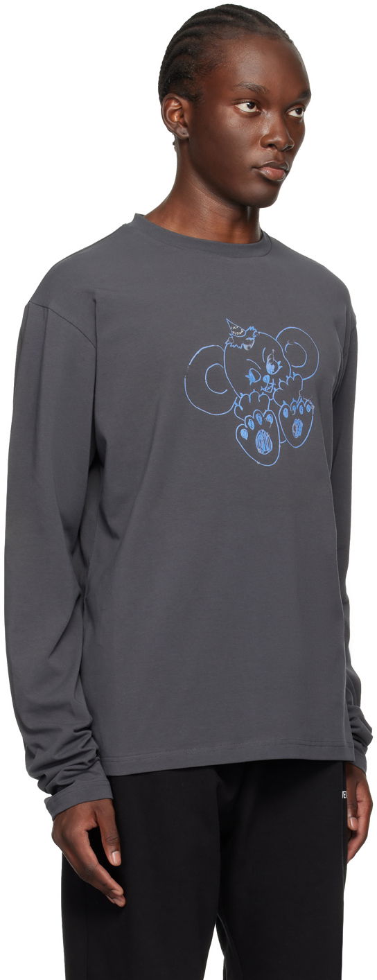 Тениска We11done Monster Long Sleeve Graphic T-Shirt Сиво | WD-TT2-24-757-U-CH, 1