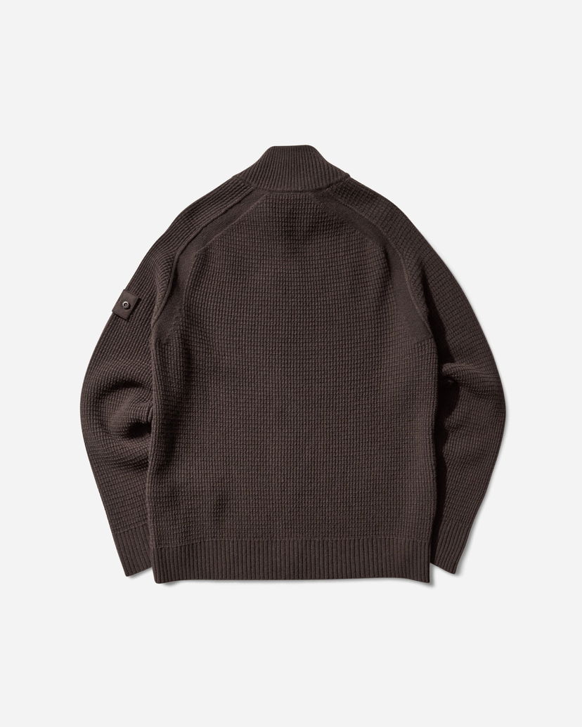 Пуловер Stone Island Geelong Wool Zip-Up Cardigan Кафяво | K2S15-5100083-S00FG V0070