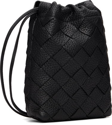 Портфейл Bottega Veneta Bottega Veneta Vertical Woven Leather Pouch Черно | 838786V5I538803, 2