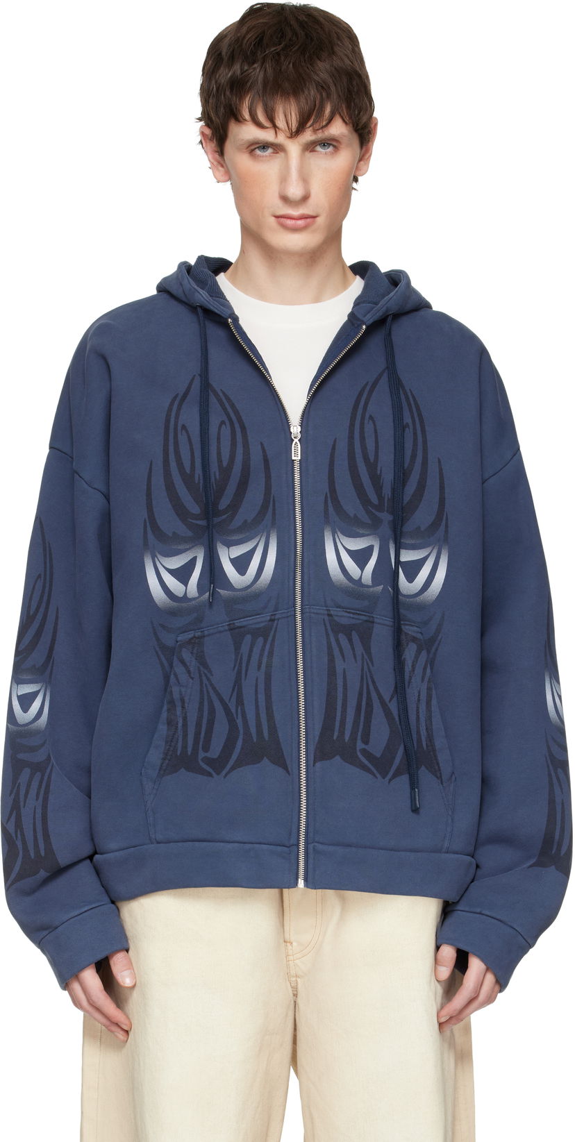 Суитчър Who Decides War Winged Zip Up Hoodie Синьо | 1110640002FW25