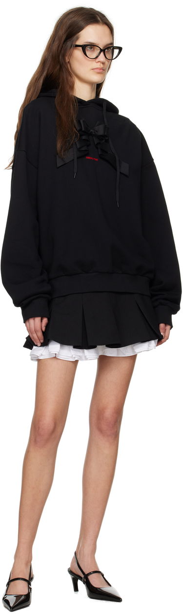 Суитчър SHUSHU/TONG SHUSHU/TONG 3D Bow Loose Fit Hoodie Черно | FSDDTO16 XGM360, 3