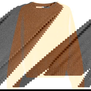 Пуловер YMC Jets Crewneck Raglan Knit Sweater Кафяво | Q8ZMJ-BRW, 1