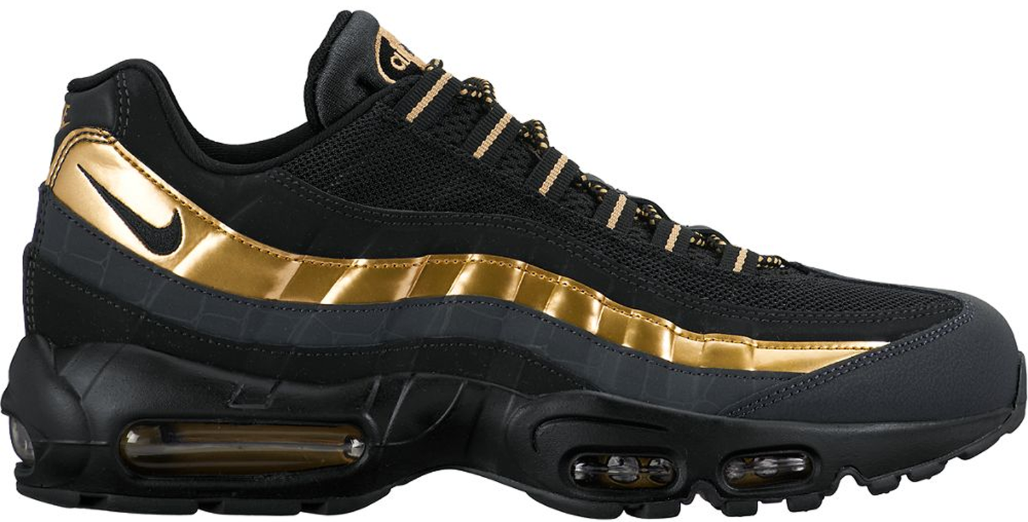 Кецове и обувки Nike Air Max 95 Black Metallic Gold Черно | 538416-007, 0