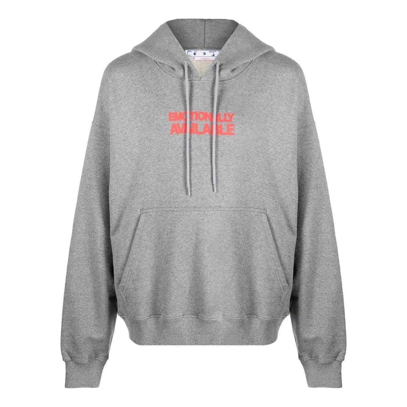Суитчър Off-White Slogan Print Hoodie Сиво | OMBB085F22FLE0070825, 0
