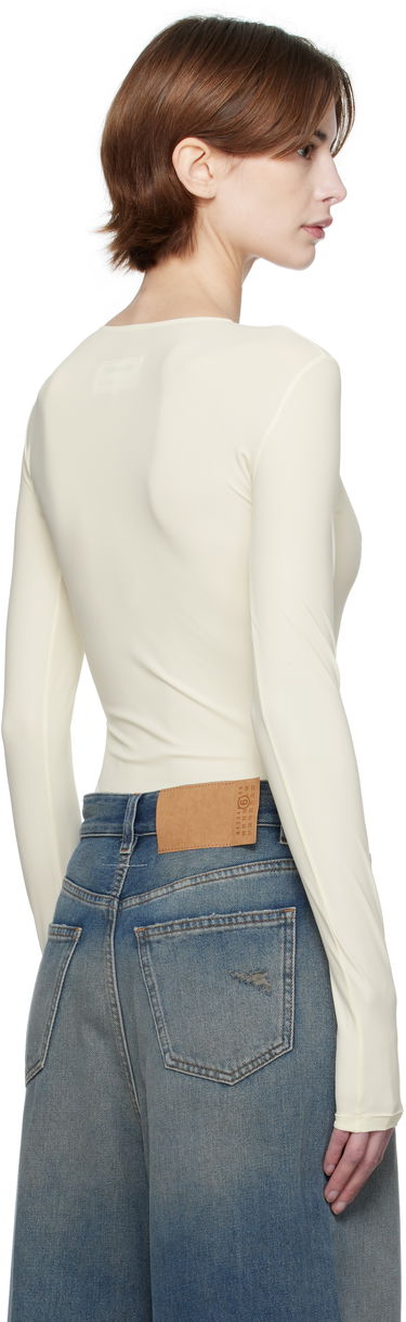 боди Maison Margiela MM6 Maison Margiela Jersey Lycra Bodysuit Бежово | S62NA0077 S20518, 2