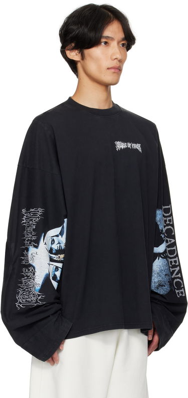 Тениска VETEMENTS Vetements Cradle of Filth 'Decadence' Cut-Up Longsleeve T-Shirt Черно | UCF76LS980B, 1