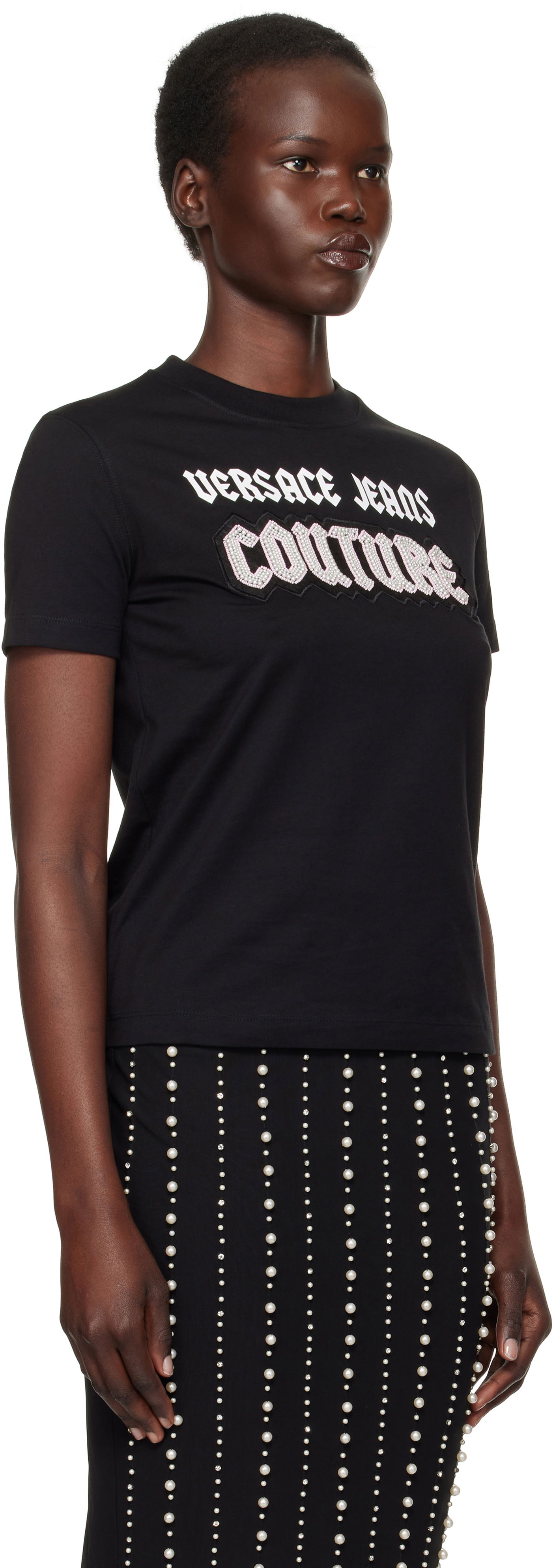 Тениска Versace Gothic Logo T-Shirt Черно | E77HAHC02_ECJ01C, 1