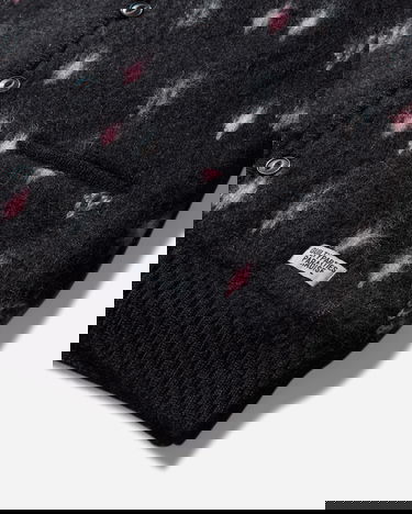 Пуловер WACKO MARIA Diamond Pattern Heavy Mohair Cardigan Черно | 24FW-WMK-KN20 BLACK, 4