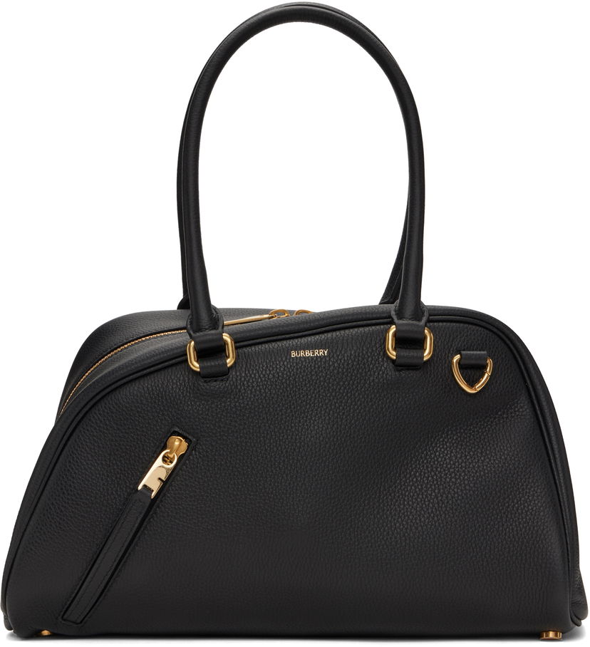 Дамска чанта Burberry Small Shield Twin Bowling Leather Bag Черно | 8104829