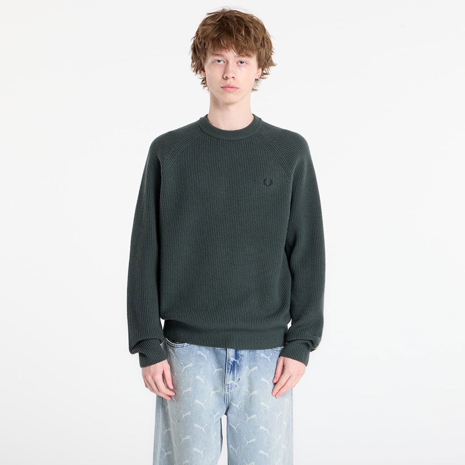 Пуловер Fred Perry Lambswool Raglan Jumper Зелено | K1548 X89, 0