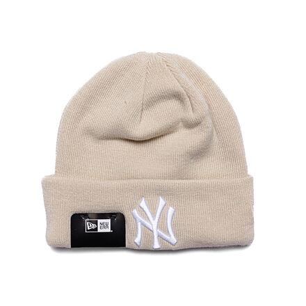 Шапка New Era MLB Womens Essential Cuff Beanie New York Yankees One Size Бежово | 60348860