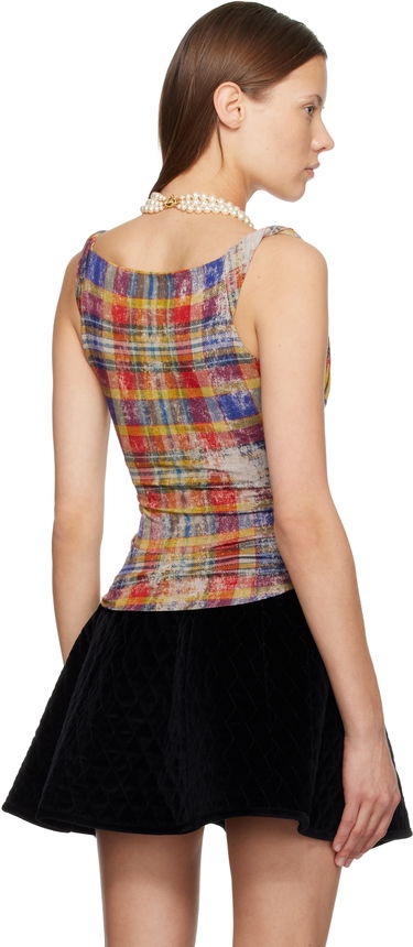 Потник Vivienne Westwood Anna Cowl Neck Plaid Print Tank Top Многоцветен | 1504000B-J009Y-, 2