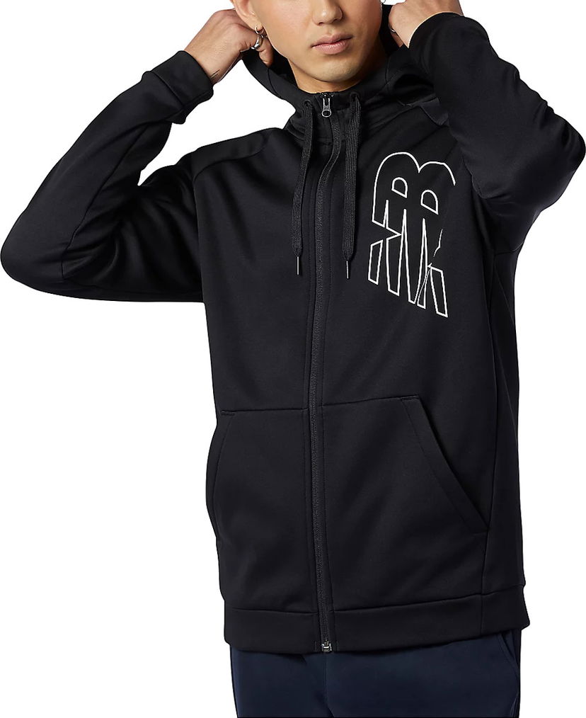Суитчър New Balance Tenacity Performance Full-Zip Hoodie Черно | mj13020bk
