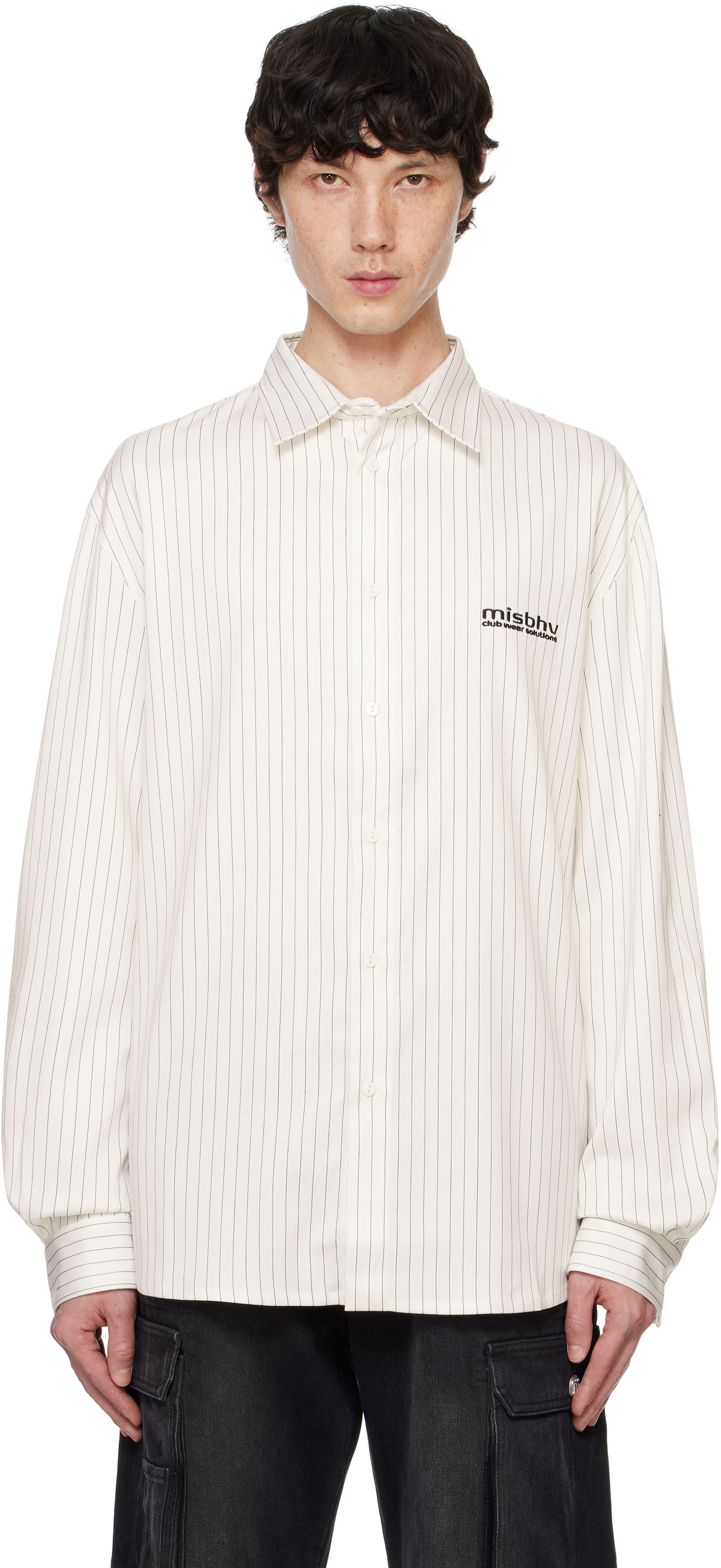 Риза MISBHV Pinstripe Shirt Бяло | 241M132, 0
