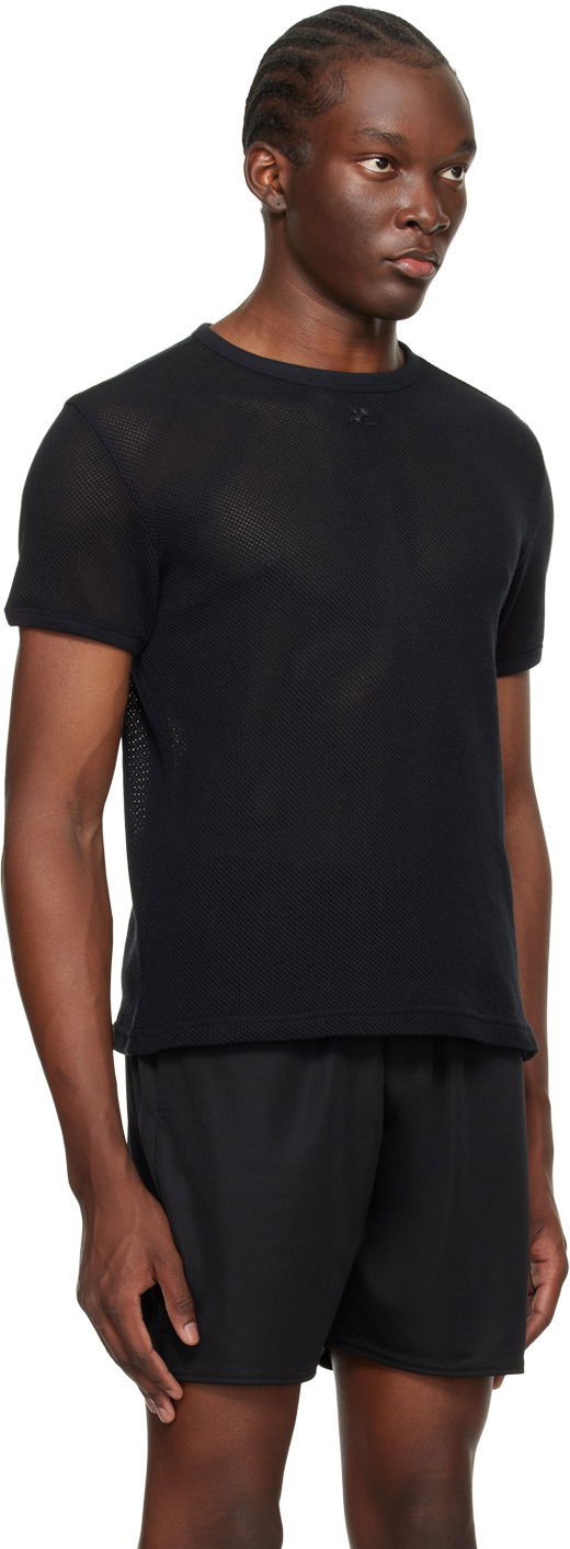 Тениска Courrèges Semi-Sheer T-Shirt Черно | 124JTS123JS0069, 1