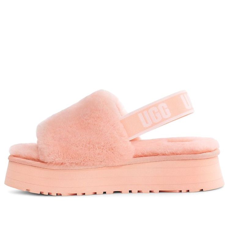 Кецове и обувки UGG Disco Slide Fur Platform Sandals Розово | 1112258-PDS
