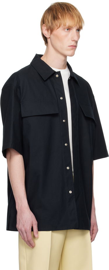 Риза Jil Sander Jil Sander Cotton Short Sleeve Shirt Черно | J47DL0163_J45296, 1