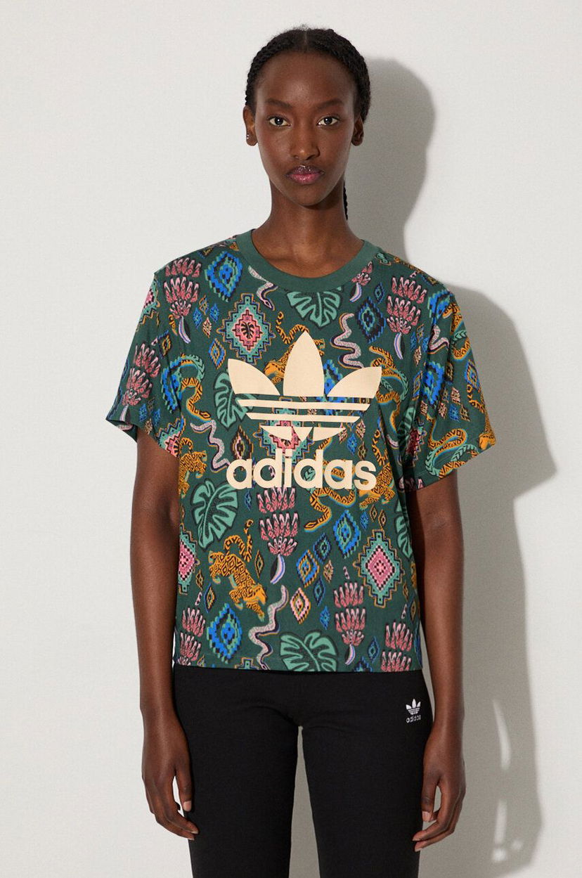 Тениска adidas Originals T-Shirt Farm Rio Print Зелено | IW0795