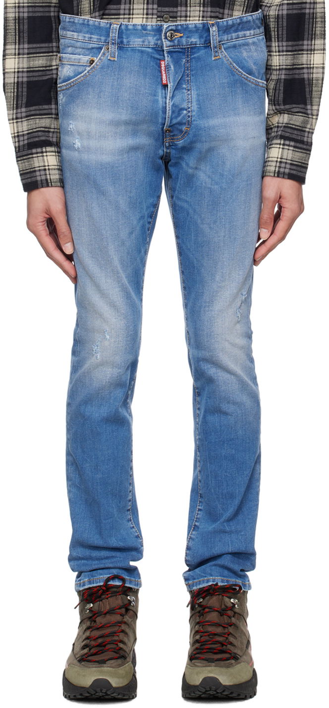 Дънки DSQUARED2 Cool Guy Slim Fit Distressed Jeans Синьо | S71LB1229_S30789, 0