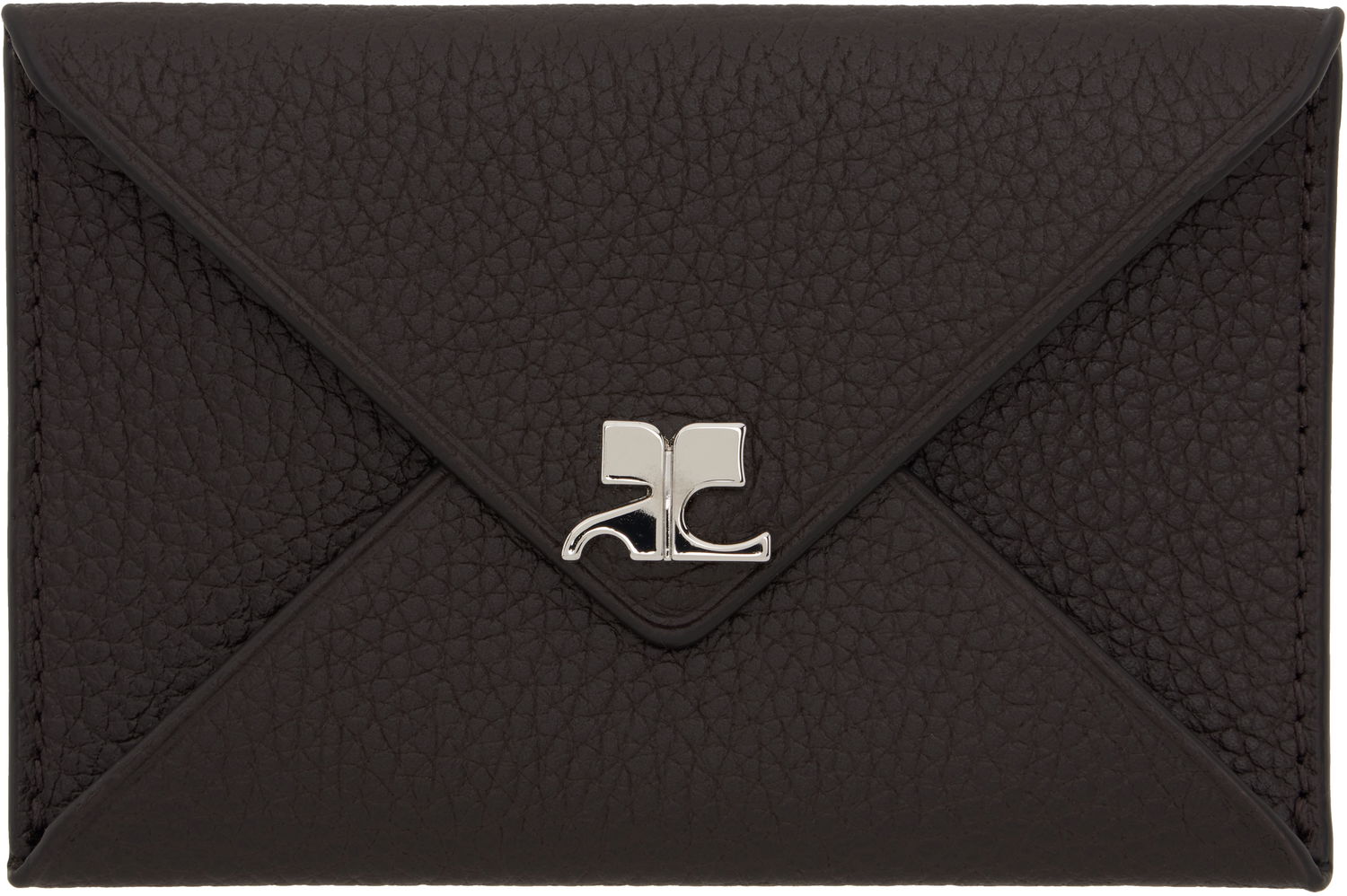Портфейл Courrèges Grained Leather Card Holder Кафяво | 124GPM011CV0016, 0