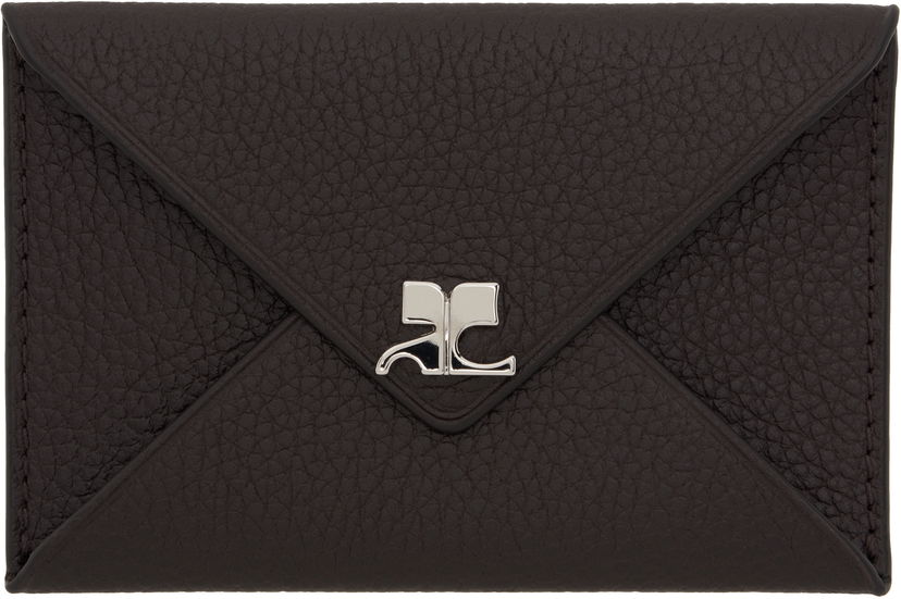 Портфейл Courrèges Grained Leather Card Holder Кафяво | 124GPM011CV0016