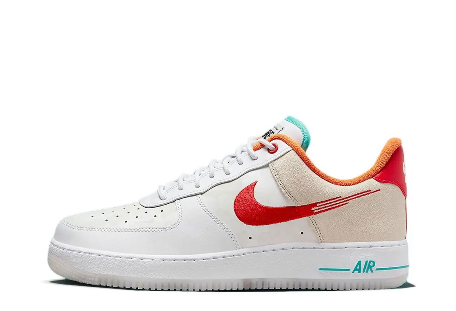 Кецове и обувки Nike Air Force 1 Low '07 PRM "Just Do It White Red Teal" Бежово | FD4205-161, 1