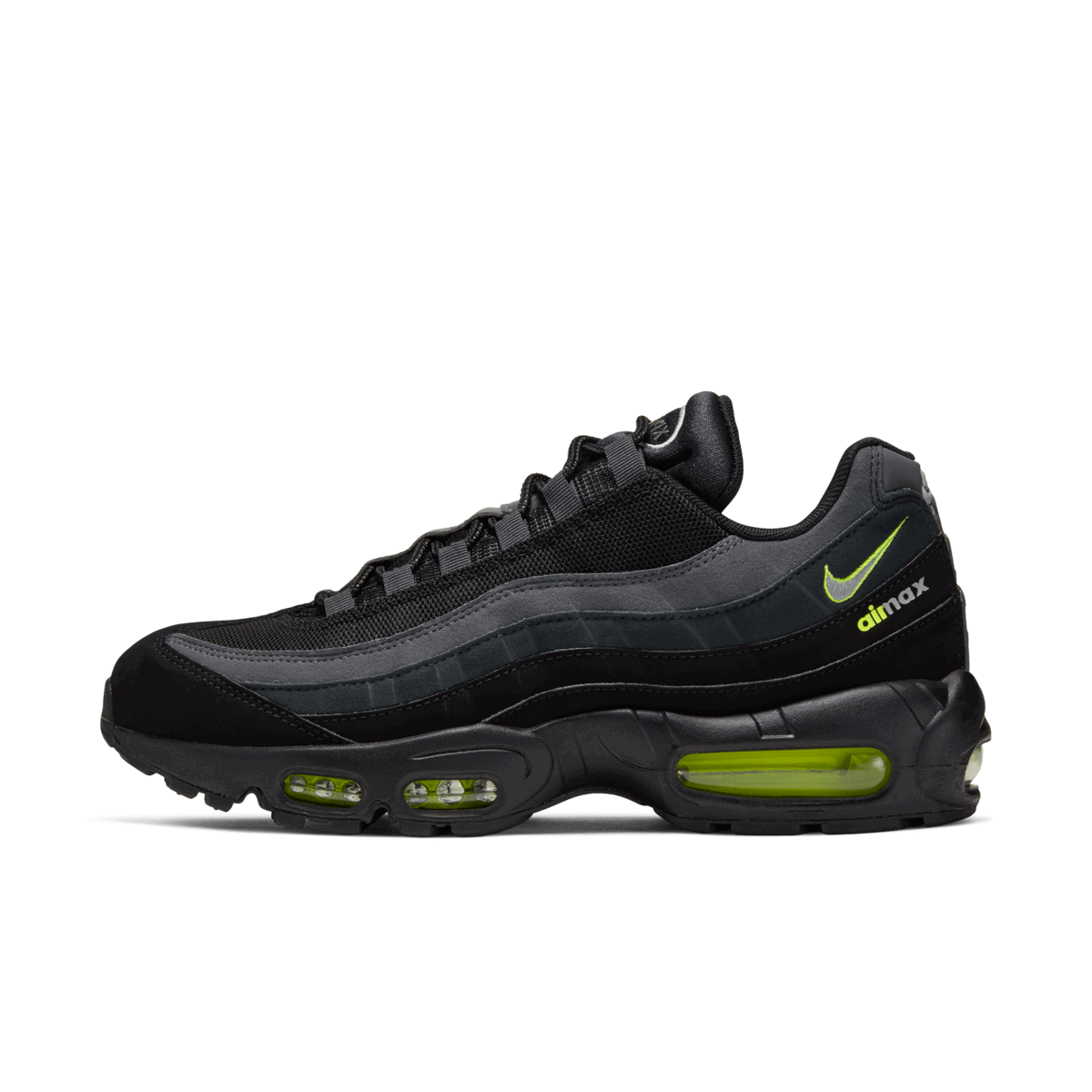 Кецове и обувки Nike Air Max 95 Retro Logo "Black Grey Volt" Черно | CV1635-002, 0