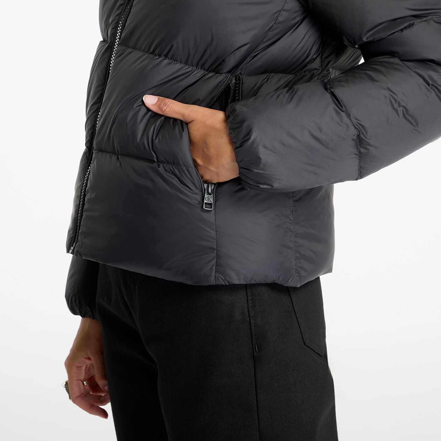 Пухо яке CALVIN KLEIN Jacket Jeans Mw Down Short Puffer Jacket Black XS Черно | J20J223571 BEH, 1