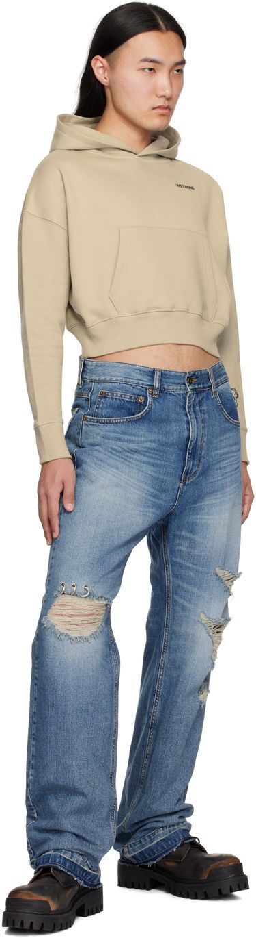 Суитчър We11done We11done Teddy Twins Cropped Hoodie Бежово | WD-TH0-25-841-U-KK, 3