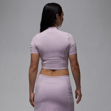 Пола Jordan Jordan Knit Short Sleeve Crop Top Лилаво | HJ0083-530, 3