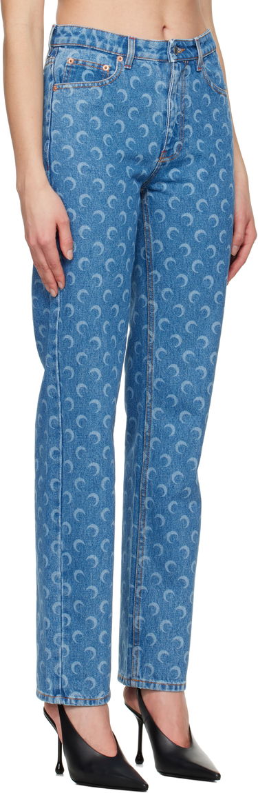 Дънки Marine Serre Marine Serre Moon Laser Loose Jeans Синьо | WPA128A CDEN0002, 1