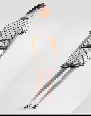 Риза Dolce & Gabbana Dolce & Gabbana DG All-Over Logo Print Silk Twill Shirt Бяло | F5G67THI1Z6HA9CN, 2