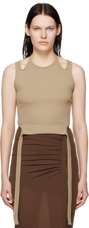 Потник Dion Lee Dion Lee Halter Tie Tank Top Бежово | A3438F21, 0