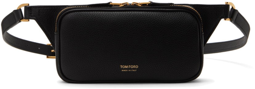 Чанта за кръста Tom Ford Black Zip Leather Pouch Черно | H0521-LCL158G