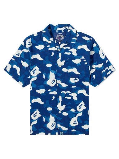 Риза BAPE A Bathing Ape Abc Camo Vacation Shirt Indigo Тъмно синьо | 001SRJ801002M-IND